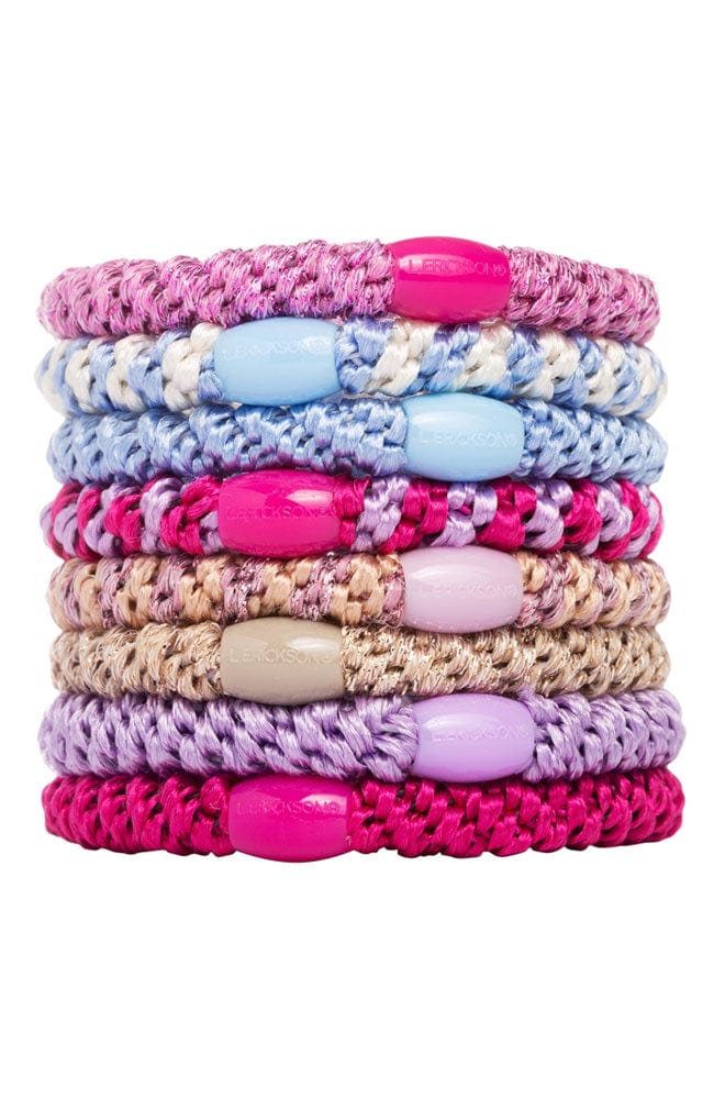L.Erickson Grab & Go Ponytail Holders Set of Eight - Prim Pastel