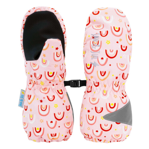 Jan & Jul Cozy-Dry Waterproof Rain Mittens - Pink Rainbow - XS