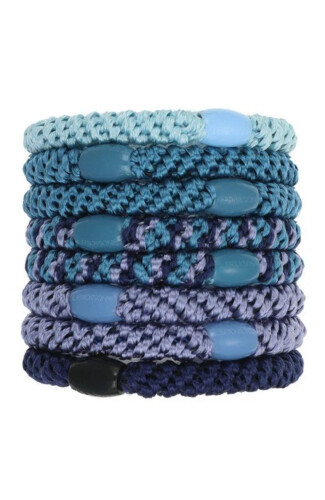 L.Erickson Grab & Go Ponytail Holders Set of Eight - Neptune