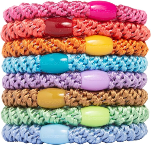 L.Erickson Grab & Go Ponytail Holders Set of Eight - Pride
