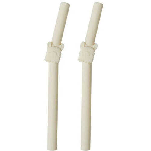 Loulou Lollipop Kids Silicone Straw (Pack of 2) - Born To Be Wild - Llama