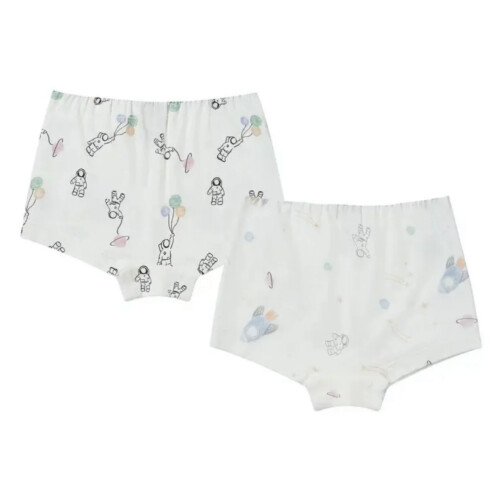 Nest Designs Girl Boy Short Underwear (Avocado Bamboo, 2 Pack) - To Inifinity! - To Inifinity! - 4T-5T