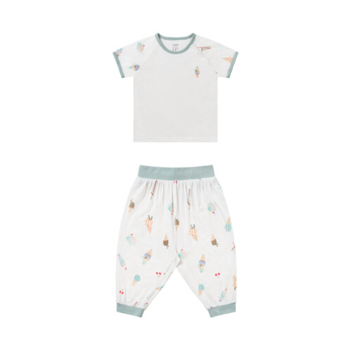 Nest Designs Short Sleeve Play Set (Avocado Bamboo) - Ice Cream Summer 18M-24M