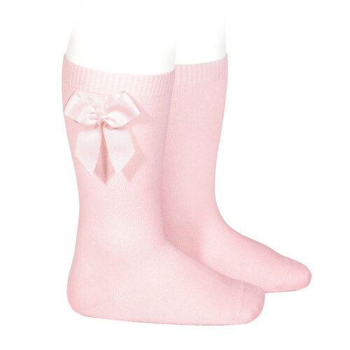 Condor Knee-High Socks With Grossgrain Bow Rosa