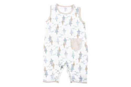 Nest Designs Bamboo Pima Sleeveless Romper - Ocean Float 18-24M