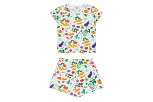 Nest Designs Bamboo Jersey Two-Piece Short Sleeve PJ Set - Eric Carle Famers Market 12-18m