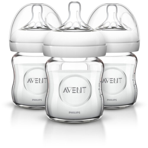 Philips AVENT Natural Glass Bottle 4oz 3Pk