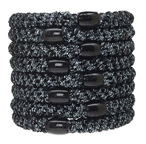 L.Erickson Grab & Go Ponytail Holders Set of Eight - Graphite Metallic