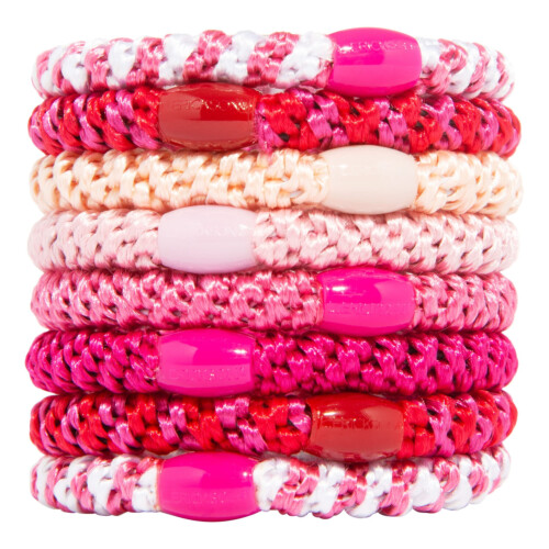 L.Erickson Grab & Go Ponytail Holders Set of Eight - Think Pink