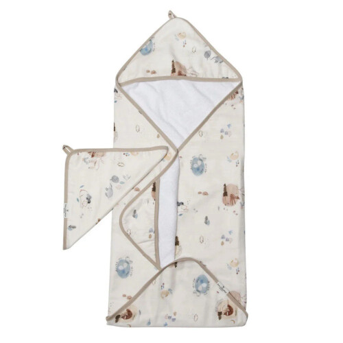 Loulou Lollipop Hooded Towel Set - Cozy Forest