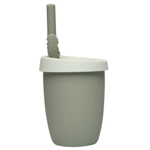 Loulou Lollipop Kids Silicone Cup with Straw - Born To Be Wild - Alligator