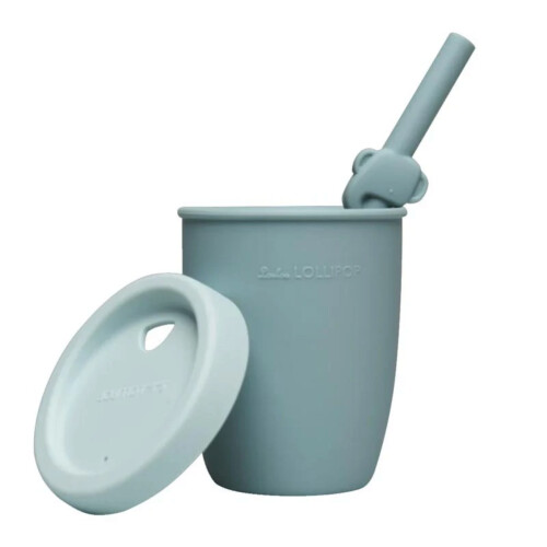 Loulou Lollipop Kids Silicone Cup with Straw - Born To Be Wild - Elephant