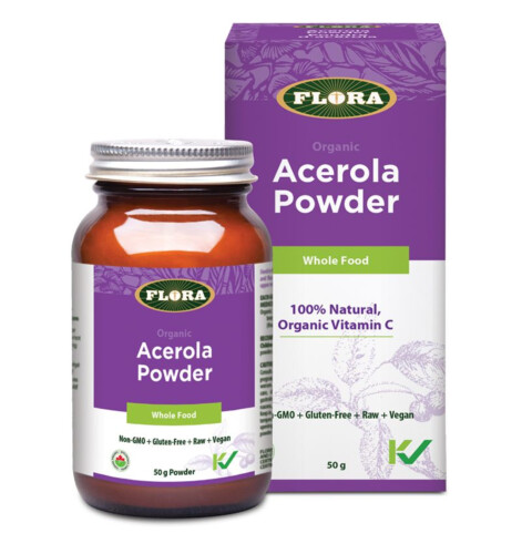 Flora Acerola Powder Whole Food Organic Vitamin C 50g@
