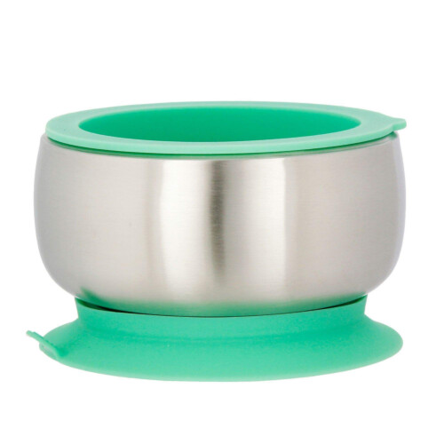 Avanchy Stainless Steel Stay Put Suction Bowl Green