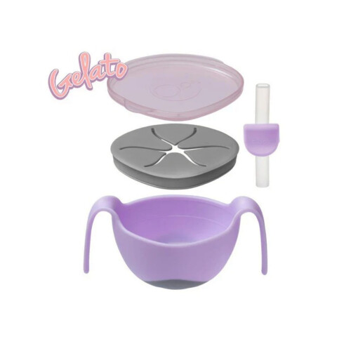 b.box Gelato Bowl + Straw - Boysenberry