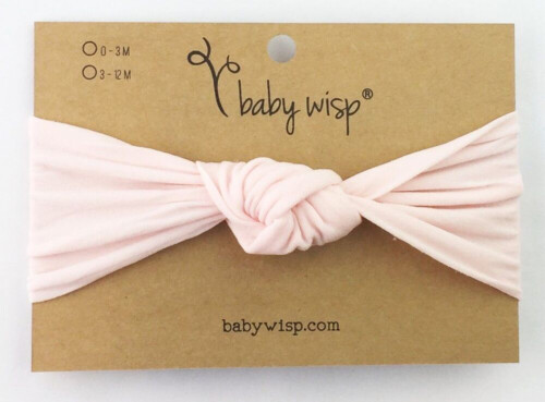 Baby Wisp Headband Nylon Turban Knot - Pale Pink 3-12m