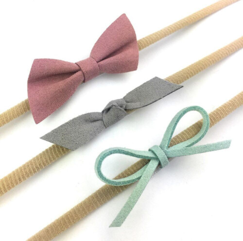 Baby Wisp 3 Mixed FauxSuede HB Set - Dusty Rose/Grey/Mint 3-12m