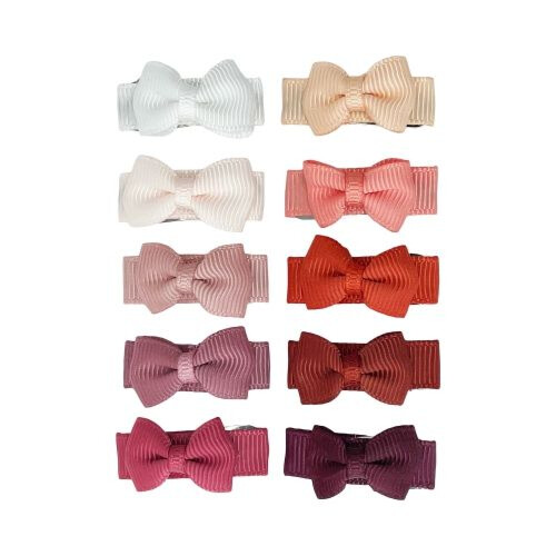 Baby Wisp Tuxedo Bow Snap Clips Coral - 10pk