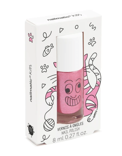 Nailmatic Kitty Kids Water-Based Nail Polish - Pink Glitter 8ml