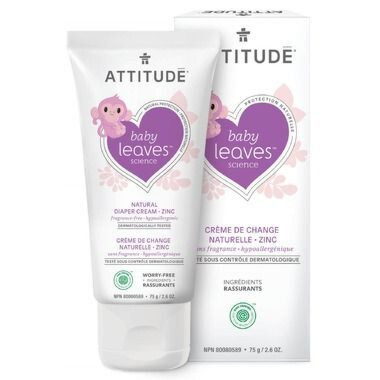 Attitude Baby Leaves Zinc Diaper Cream Fragnance Free 75g