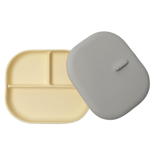 Loulou Lollipop Divied Plate with Lid - Sunny Yellow