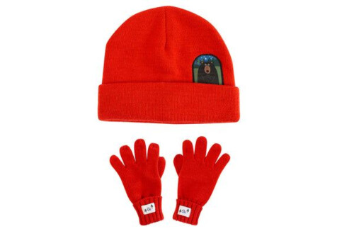 FlapJack Komplet Toque & Gloves Set - Black Bear 4-6Y
