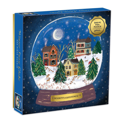 Galison Winter Snow Globe 500 Pc Puzzle