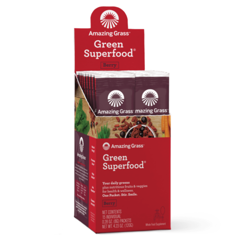 Amazing Grass ORAC Green Superfood Powder -Berry Flavour 15x8g Packets