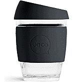 JOCO Glass Reusable Coffee Cup in Black 12oz