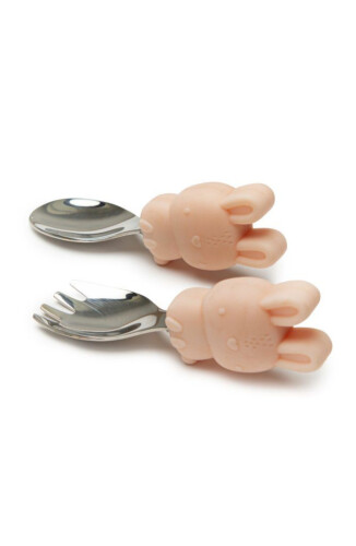 Loulou Lollipop Learning spoon and fork set - Born to be Wild - Bunny