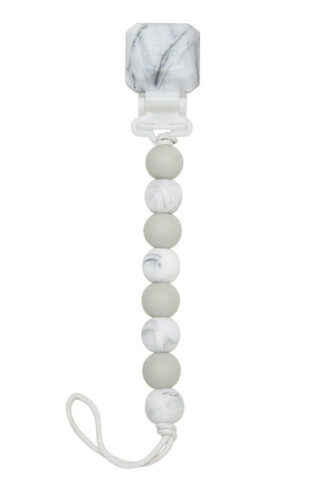 Loulou Lollipop Pacifier Clip - Lolli Gem Marble Grey