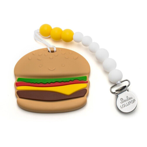 Loulou Lollipop Silicone Teether Set - Burger