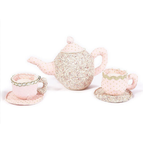 Mon Ami Floral Stuffed Toy Tea Set