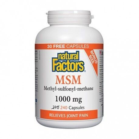 Natural Factors MSM 1000MG Bonus 240 Capsules