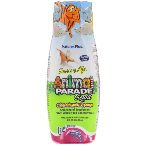 Nature's Plus Animal Parade Liquid Children's Multi-Vitamin Tropical Berry 240ml