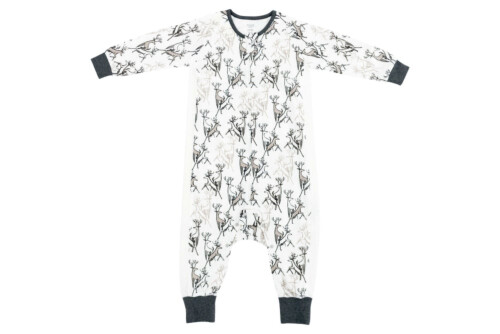 Nest Designs Bamboo Long Sleeve Sleep Suit - Dear oh Deer 0.6Tog 18M-2.5T