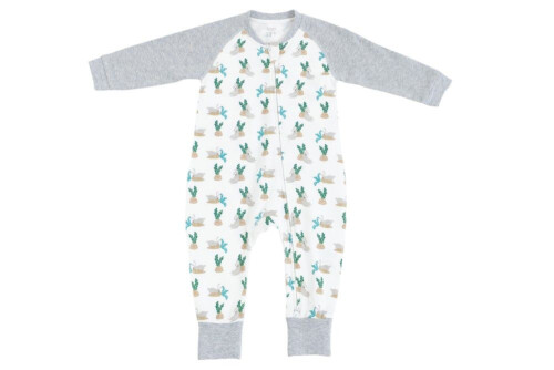 Nest Designs Organic Cotton One-Piece Zip Footless Sleeper - Lazy Rabbits 3M-6M