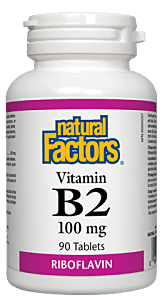 Natural Factors Vitamin B2 Riboflavin 100MG 90 Tablets @