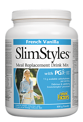 Natural Factors SlimStyles Meal Replacement Drink Mix with PGX Vanilla Powder 800g
