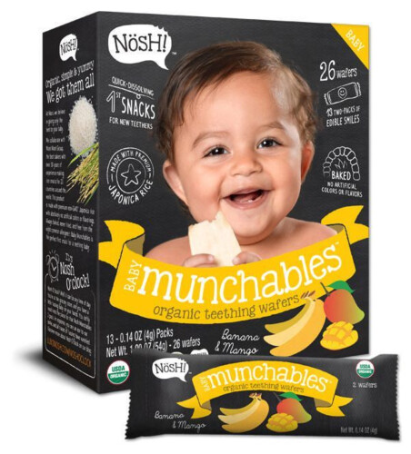 Nosh Baby Munchables Organic Teething Wafers Banana & Mango 26 Wafers