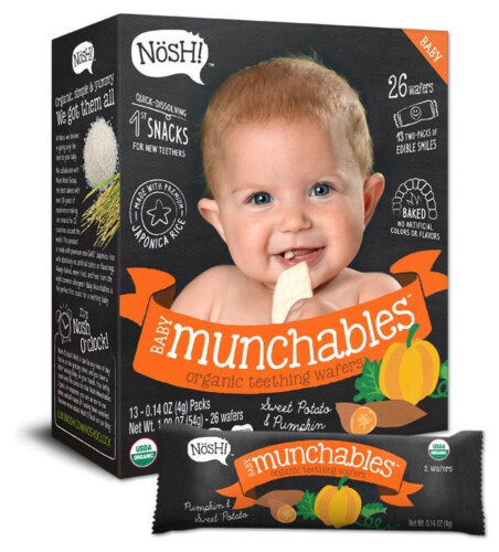 Nosh Baby Munchables Organic Teething Wafers Sweet Potato & Pumpkin 26 Wafers