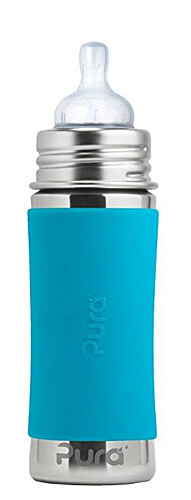 Pura Infant Bottle with Aqua Sleeve 325ml  3+ months