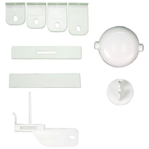 Qdos Adhesive Double Door Lock - White