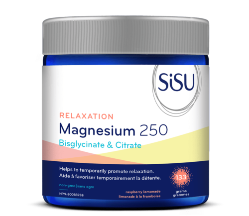 SISU Relaxation Magnesium 250 Bisglycinate & Citrate Raspberry Lemonade 133g @
