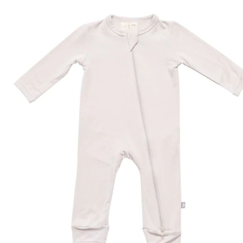 Kyte Baby Zippered Romper in Oat - 6-12 Months