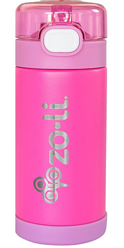 Zoli Pow Squeak Insulated Stainless Straw Drink Bottle 10oz/300ml - Pink