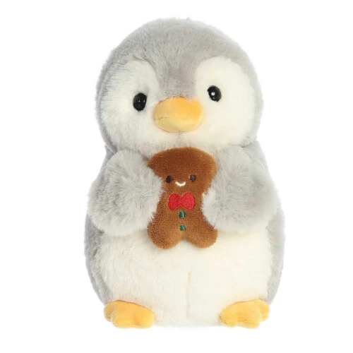 Aurora PomPom Penguin with Gingerbread Man 8in