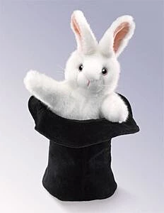 Folkmanis Rabbit in Hat Hand Puppet