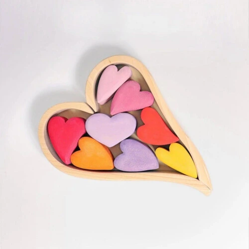 Grimm's Building Set Hearts Red