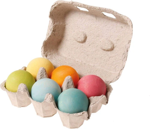 Grimm's Wooden Balls PASTEL (6 pcs) 4.5cm